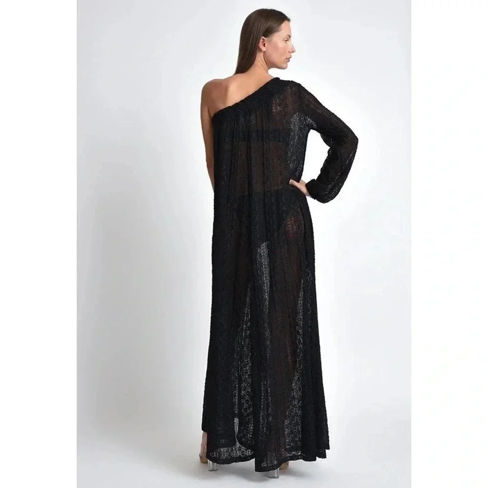 NWT Free People Muche Muchette Valentino Lace Wide-Leg Jumpsuit Black - Picture 14 of 15